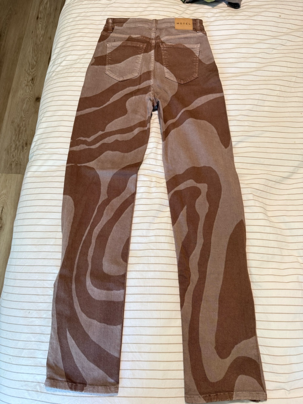 Motel Rocks Brown Swirl Pattern Jeans - Picture 2 of 3